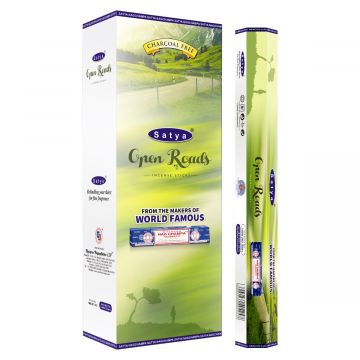 Open Roads Incense Sticks, Satya Hex Pack - 6 Boxes x 20 Sticks